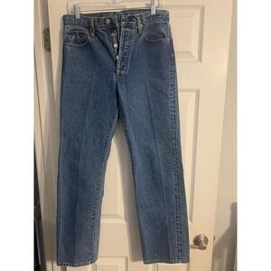 Vintage 1994 Levis 501xx Made in USA Blue Straight Leg Button Fly Jeans 31x32